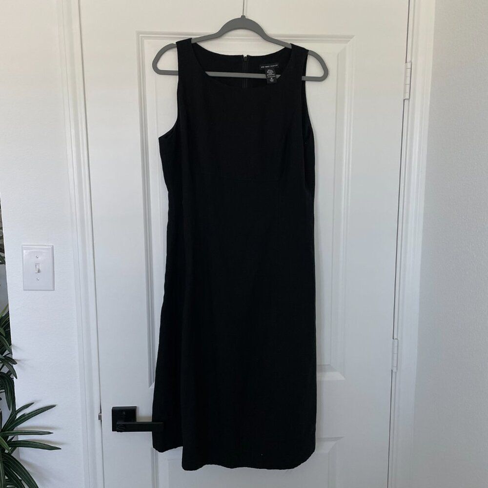 New York & Company Sheath Dress Women 12 Black Sleeveless Knee Length Work Offic